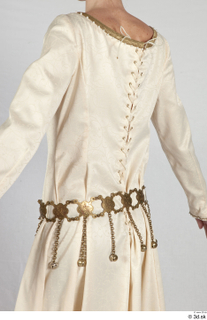  Photos Medieval Princess in cloth dress 3 beige dress medieval clothing medieval princess upper body 0006.jpg